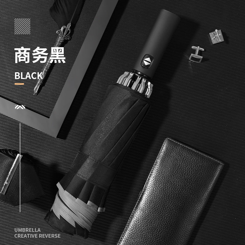 Umbrella Automatic Small Umbrella Windproof Three-fold Business Umbrella