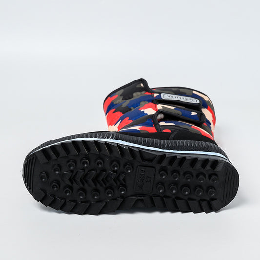 Foreign Trade Cross-border Large Size Men's Shoes Women's Shoes Color Snow Boots Plus Velvet Warm Non-slip Cotton Boots High Tube Winter Snow Shoes