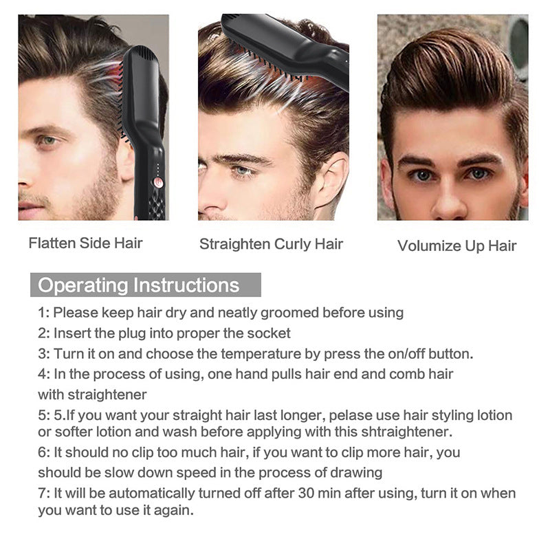 Amazon New Multifunctional Men's Personal Care Straight Hair Comb Hair Style Comb Beard Styling Comb