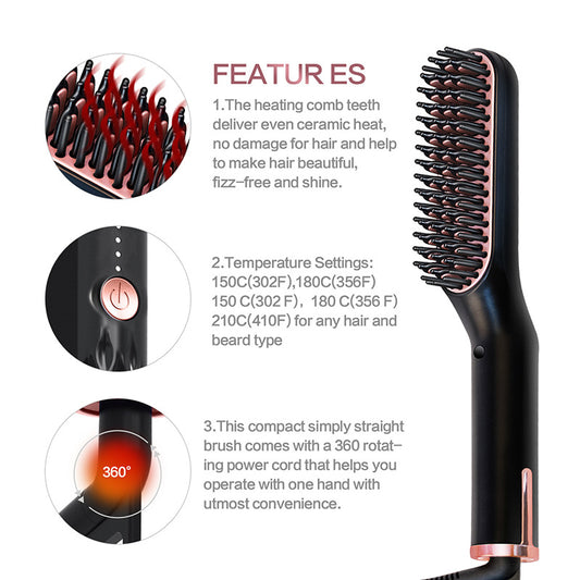 Amazon New Multifunctional Men's Personal Care Straight Hair Comb Hair Style Comb Beard Styling Comb