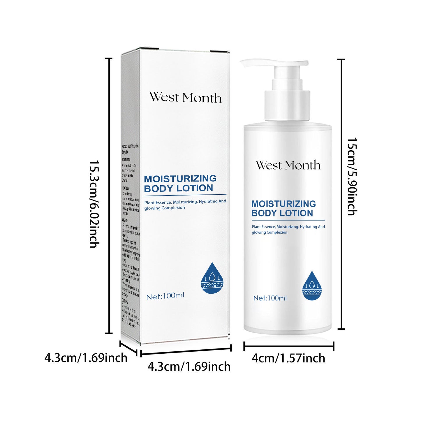 West&Month Brightening and Moisturizing Body Lotion Repair Chicken Skin, Prevent dry, tender and smooth skin, Brightening and Beautifying Skin