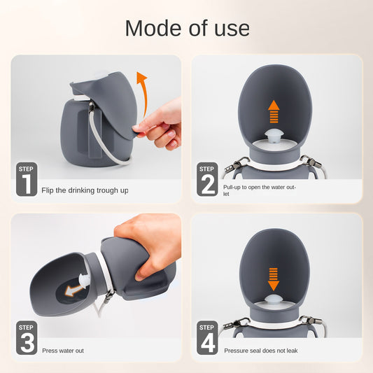 New Convenient Foldable Pet Water Bottle Accompanying Water Cup Outdoor Dog Walking Water Dispenser Pet Supplies