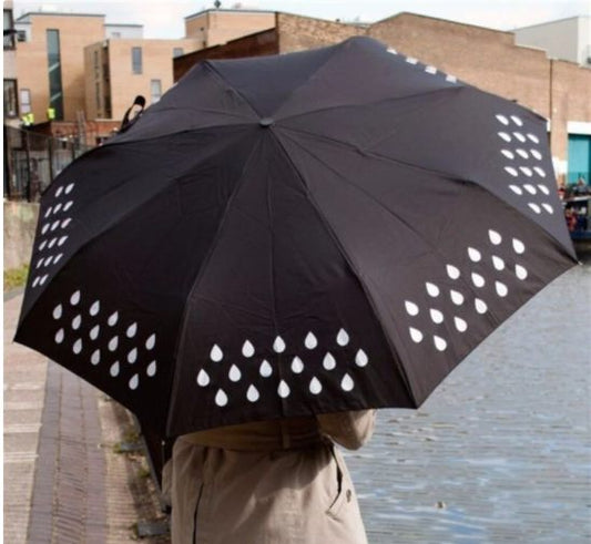Water Color Changing Umbrella Tri-folding Hand-opening Color Gradient Raindrop Color Changing Umbrella Color Changing Umbrella Customization