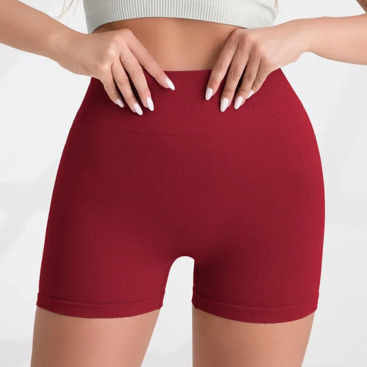Seamless High-Waist Yoga Shorts Running Fitness Pants Tight Butt Lifting Sporty Shorts High Elasticity For Running And Yoga