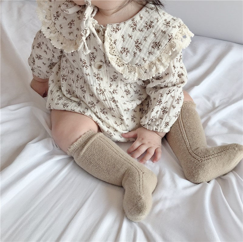Children's Clothing Spring And Autumn Korean Style Baby Female Floral Bag Fart Clothes Baby Baby Lace Doll Collar Hatshirt Hatshirt