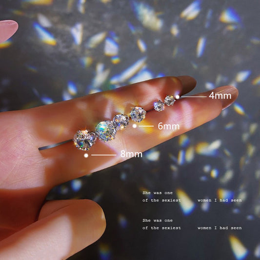 High-grade Luxury Exquisite Crystal Ear Clip Women's Non-ear Hole Niche Design Cold Wind Earrings 2022 New Fashion