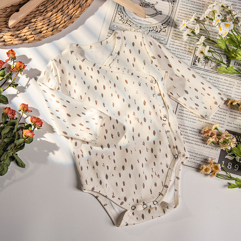 Baby Summer Air-conditioned Clothes Thin Bamboo Cotton Long-sleeved Jumpsuit Baby Romper