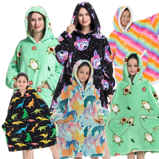Blanket Hoodie Sweatshirt Oversized Warm Pullover Lazy TV Blanket Thickened Oversize Sweater