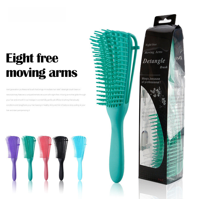 Women's Shampoo Straight Octopus Comb Hairdressing Big Bend Comb Straight Roll Shape Octopus Rib Comb