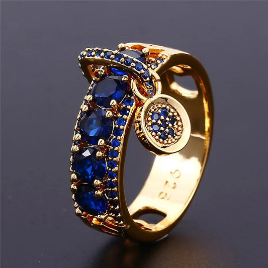 Weiya Wish Cross-border E-commerce Supply New Electroplated Disc Ring European And American Women Fashion Creative Zircon Hand Jewelry