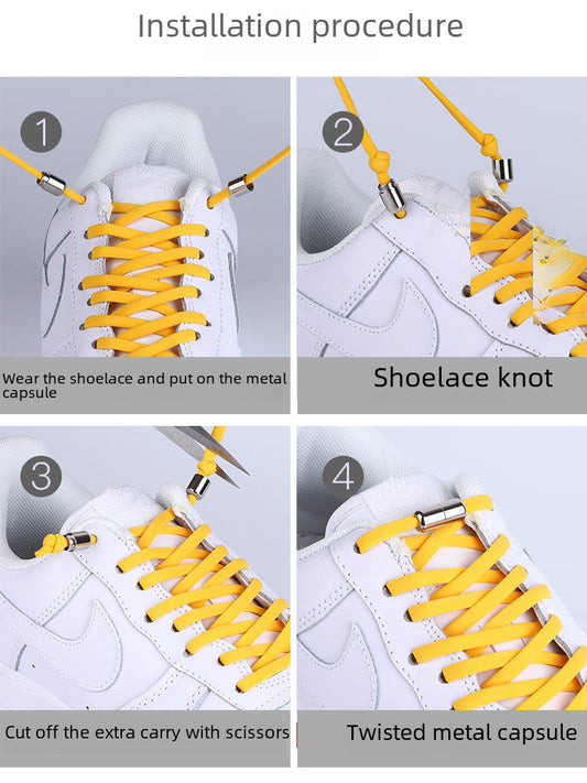 Tie-free Tie-free Men's And Women's Sports Shoes AJ1 Basketball Shoes Black And White Color Children's Elastic Semicircle Shoelace Rope Loafers