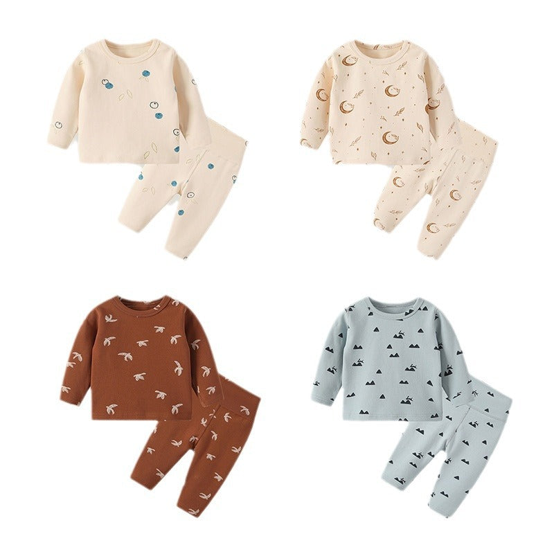 New Baby Boneless Suit Pure Cotton Baby Home Wear Nordic Style Children's Warm Clothes