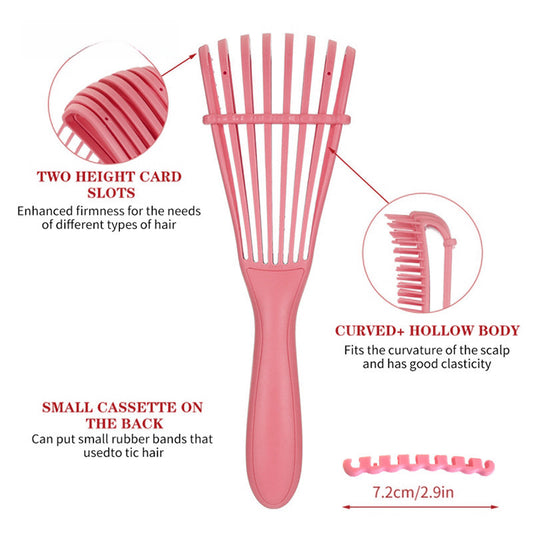 Women's Shampoo Straight Octopus Comb Hairdressing Big Bend Comb Straight Roll Shape Octopus Rib Comb