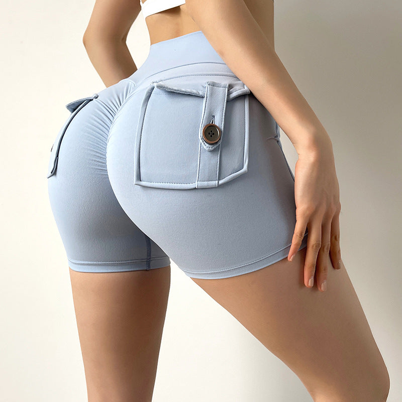 Three-part Pants Sexy Yoga Pants Women's High Waist Peach Hip Sports Shorts Fitness Pants