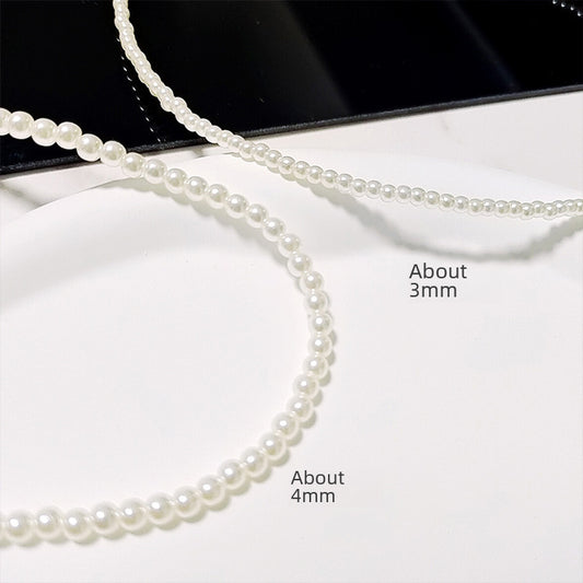 Extremely Small Bead Necklace 2023 New Style Elegant All-match Niche Design French Style Light Luxury Women's Small Pearl Clavicle Chain