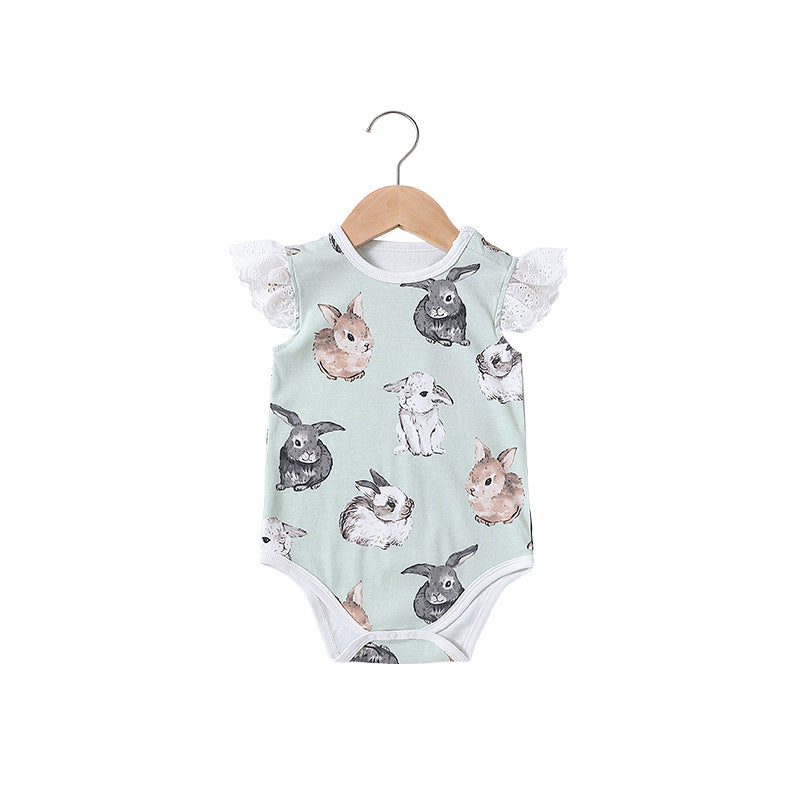 Summer New Baby Fart Clothes Ins Female Baby Short-sleeved Romper Newborn Jumpsuit Baby Romper Thin Section