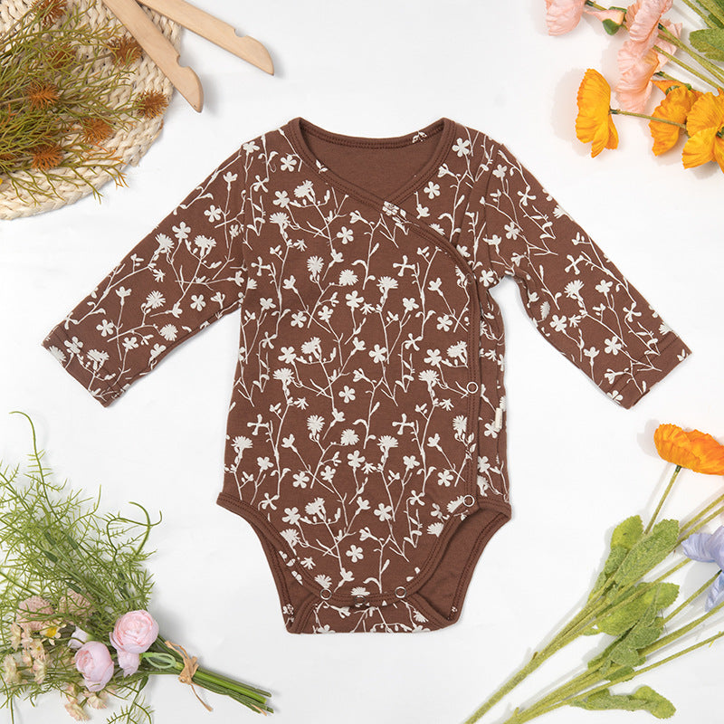 New Baby Summer Clothing Air-conditioned Clothing Cotton Thin Section Long-sleeved Jumpsuit Baby Romper Climbing Clothing