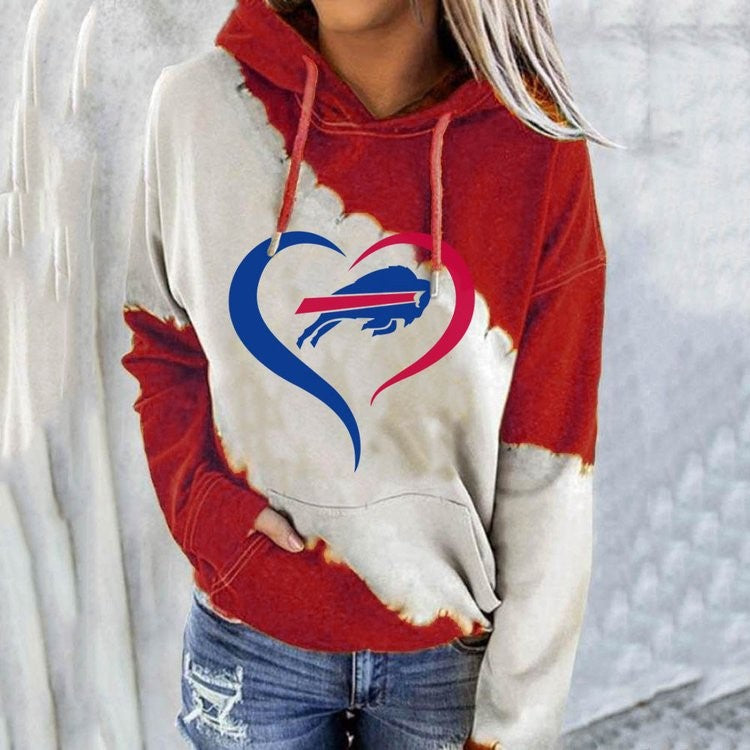 European And American Long-sleeved Hooded Sweater Women's Street Football Uni Long-sleeved Pullover Love Hoodie