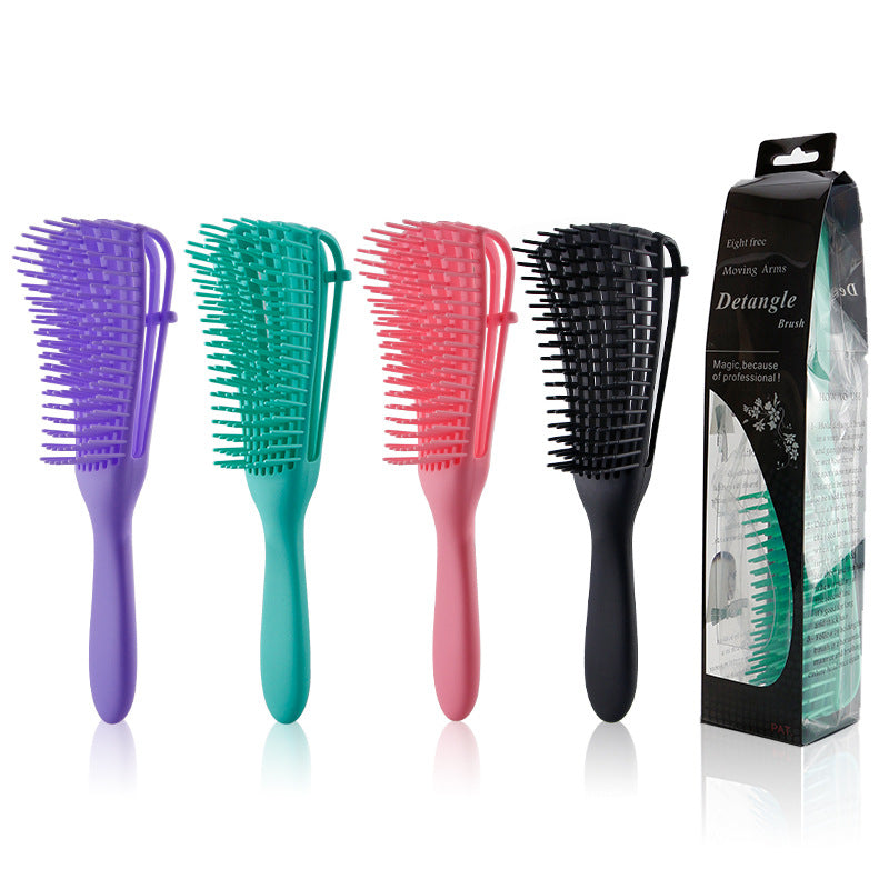 Women's Shampoo Straight Octopus Comb Hairdressing Big Bend Comb Straight Roll Shape Octopus Rib Comb