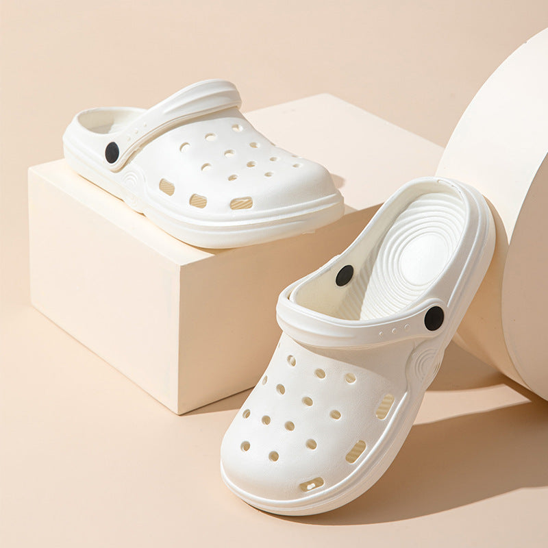 Women's Cave Shoes Summer Couple Wear Beach Non-slip Thick Bottom Anti-odor Leakage Sandals And Slippers Men's Feeling Baotou