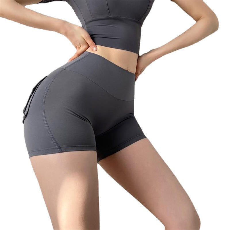 Three-part Pants Sexy Yoga Pants Women's High Waist Peach Hip Sports Shorts Fitness Pants