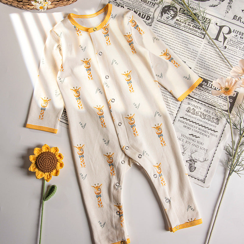 New Baby Summer Thin Clothes Newborn Cotton Baby Jumpsuit Summer Long-sleeved Romper Pajamas