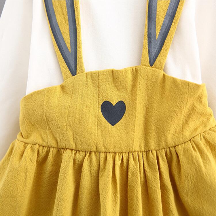 2022 autumn new Korean children's clothing, girls cute rabbit dress, baby baby princess dress 916