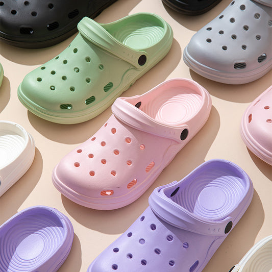 Women's Cave Shoes Summer Couple Wear Beach Non-slip Thick Bottom Anti-odor Leakage Sandals And Slippers Men's Feeling Baotou