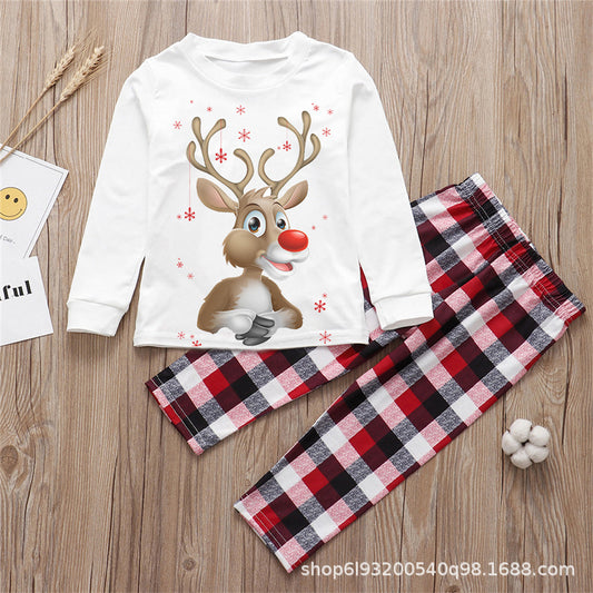 New Amazon Ebay2022 European And American Christmas New Parent-child Outfit Home Suit Pajamas