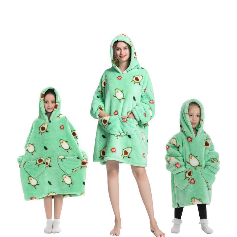 Blanket Hoodie Sweatshirt Oversized Warm Pullover Lazy TV Blanket Thickened Oversize Sweater
