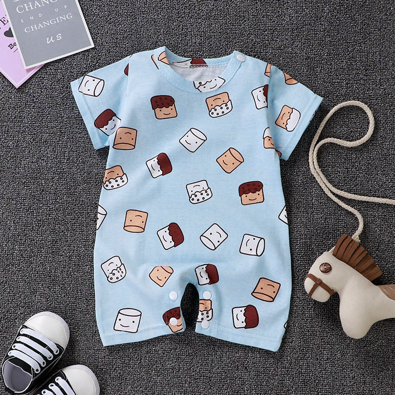 Summer New Baby Pajamas, Cotton Short-sleeved Baby Onesies, Open File Newborn Baby Romper, Romper, Children&#039;s Clothing