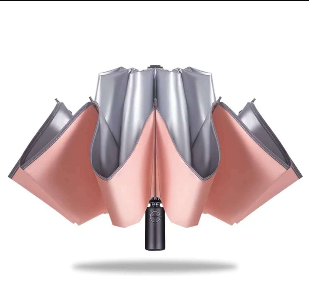 Automatic Wrapped Umbrella Rain Or Rain Titanium Silver Reverse Umbrella
