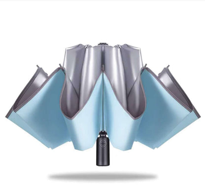 Automatic Wrapped Umbrella Rain Or Rain Titanium Silver Reverse Umbrella