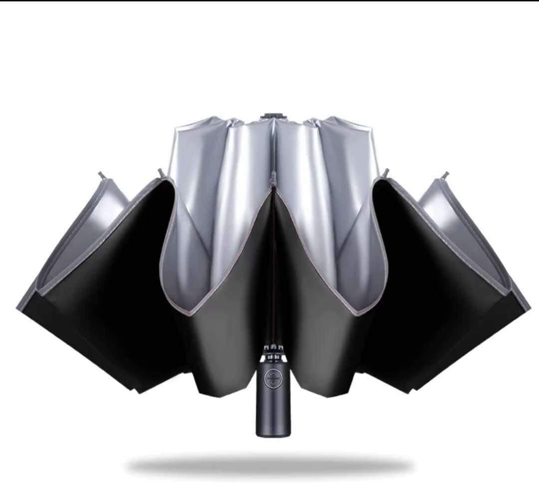 Automatic Wrapped Umbrella Rain Or Rain Titanium Silver Reverse Umbrella