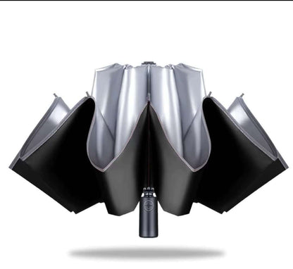 Automatic Wrapped Umbrella Rain Or Rain Titanium Silver Reverse Umbrella