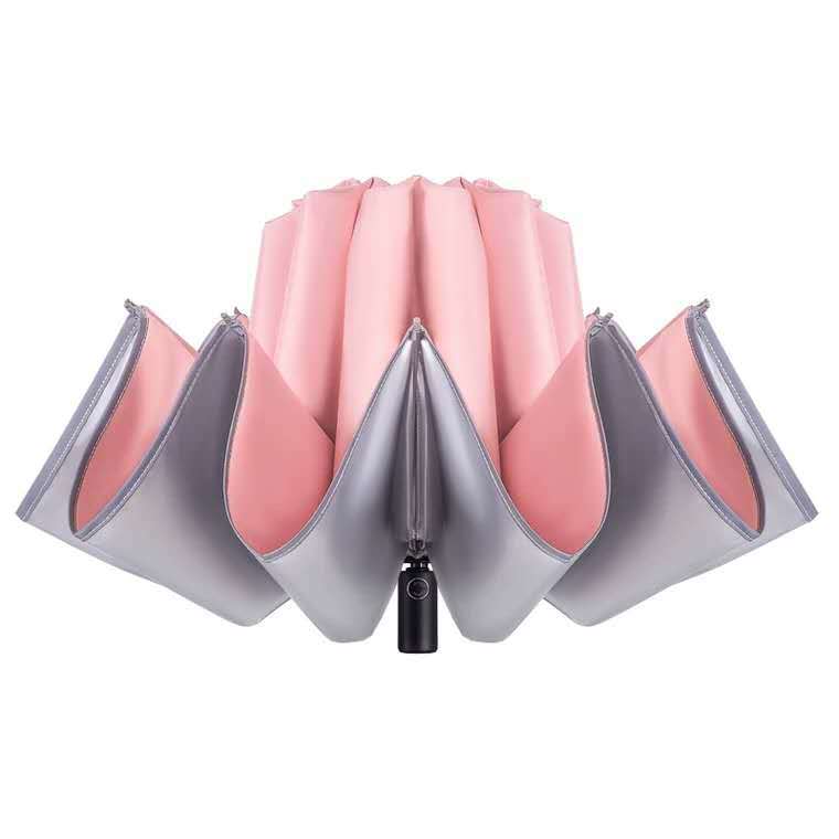 Automatic Wrapped Umbrella Rain Or Rain Titanium Silver Reverse Umbrella