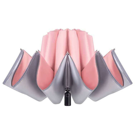 Automatic Wrapped Umbrella Rain Or Rain Titanium Silver Reverse Umbrella