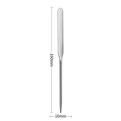 Stainless Steel Makeup Spatula Blending Stick Foundation Brush Set Eyeshadow Cream Pigment Blending Tool Face Contour Brush Tool Nail Color Scraper Makeup Accessories With Leather Case
