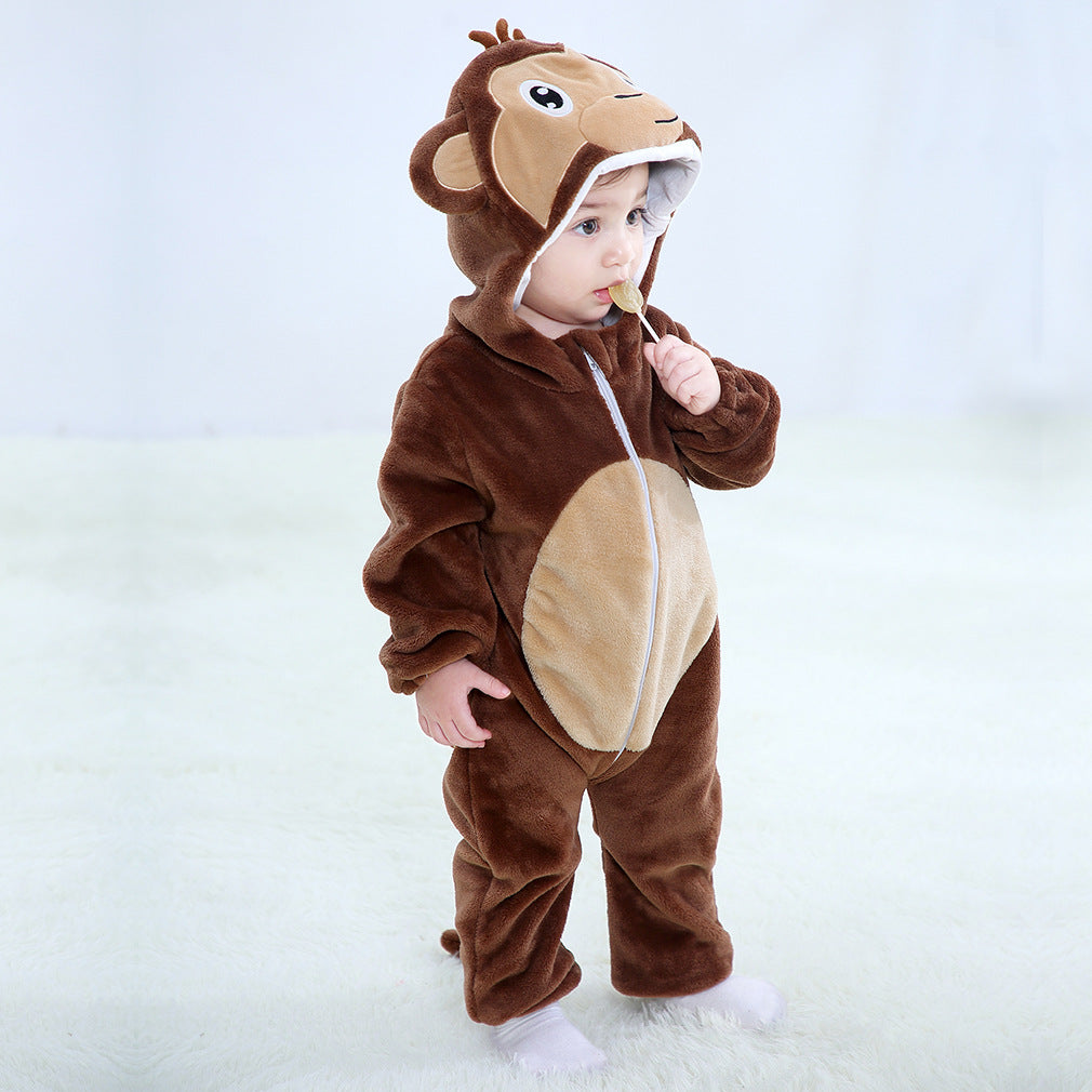 MICHLEY Autumn And Winter New Baby Clothes Newborn Baby One-piece Romper Cartoon Children Animal Romper