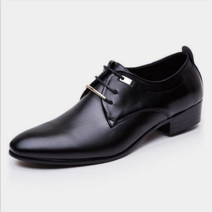 New Products Leather Shoes Men&#039;s Retro Pointed Toe Large Size Polished Leather Shoes Business Formal Wear Office Youth Shoes Men&#039;s Trend