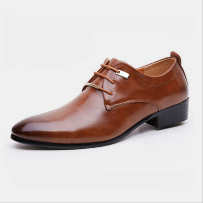 New Products Leather Shoes Men&#039;s Retro Pointed Toe Large Size Polished Leather Shoes Business Formal Wear Office Youth Shoes Men&#039;s Trend