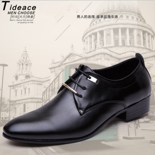 New Products Leather Shoes Men&#039;s Retro Pointed Toe Large Size Polished Leather Shoes Business Formal Wear Office Youth Shoes Men&#039;s Trend