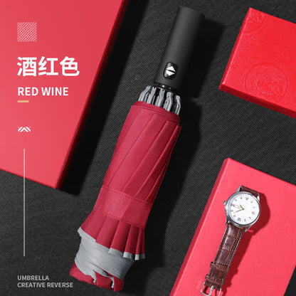 Umbrella Automatic Small Umbrella Windproof Three-fold Business Umbrella