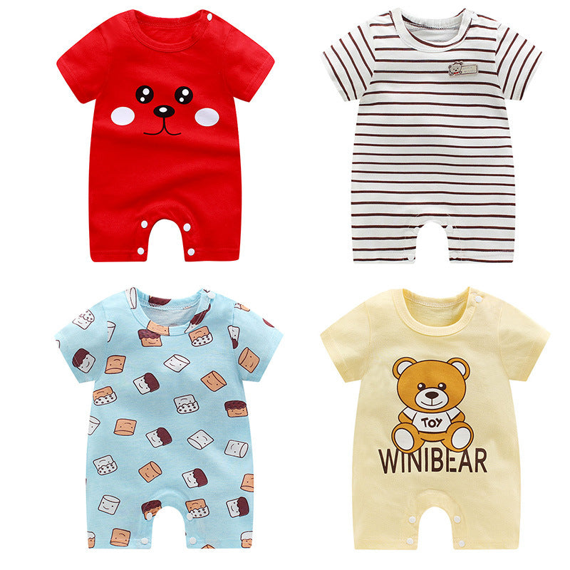 Summer New Baby Pajamas, Cotton Short-sleeved Baby Onesies, Open File Newborn Baby Romper, Romper, Children&#039;s Clothing