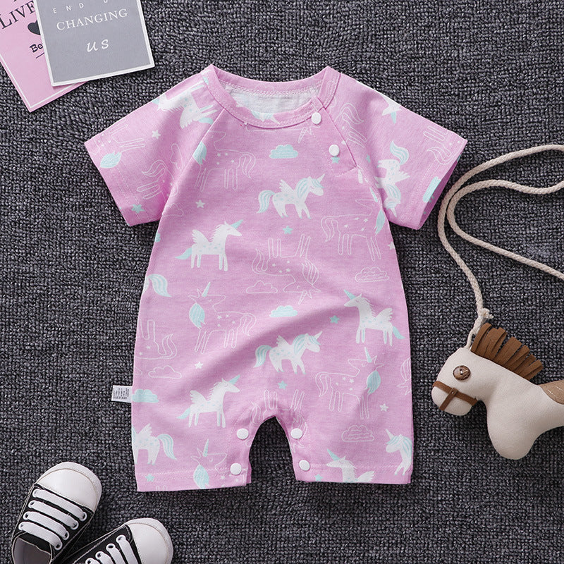 Summer New Baby Pajamas, Cotton Short-sleeved Baby Onesies, Open File Newborn Baby Romper, Romper, Children&#039;s Clothing