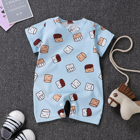 Summer New Baby Pajamas, Cotton Short-sleeved Baby Onesies, Open File Newborn Baby Romper, Romper, Children&#039;s Clothing