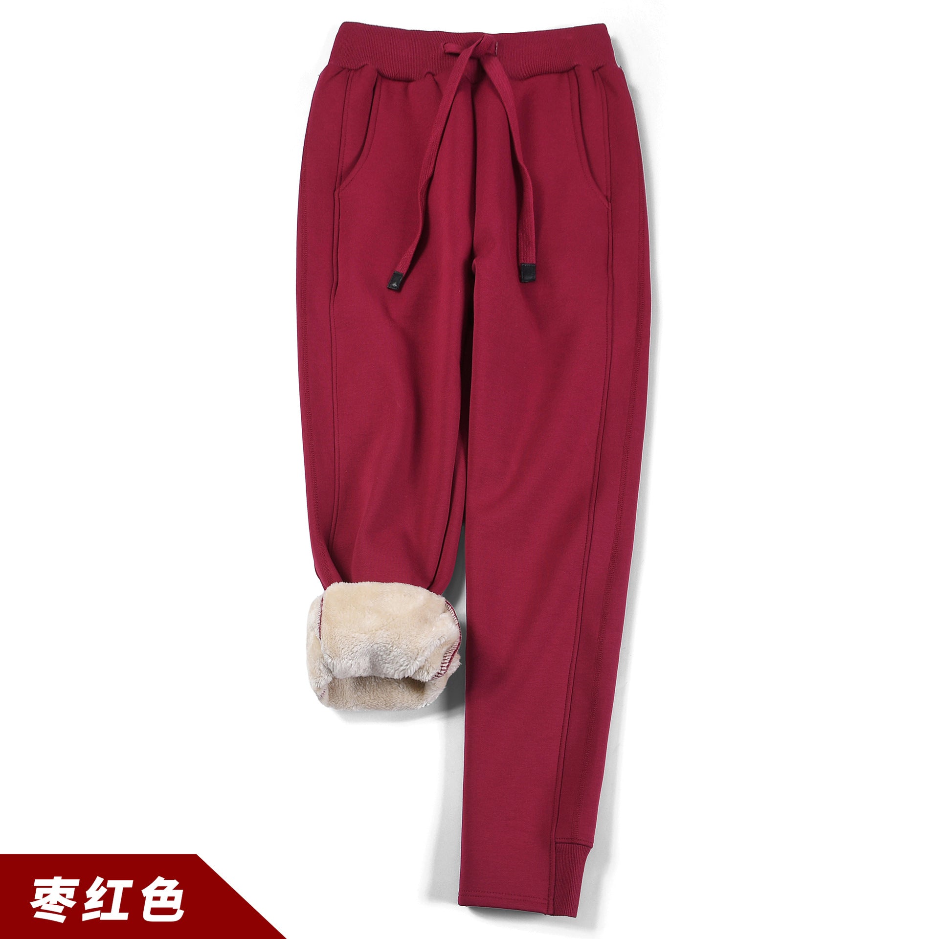 Amazon Products Plus Velvet Padded Sports Pants Women&#039;s High-waist Loose-fitting Feet Warm Autumn And Winter Lamb Wool