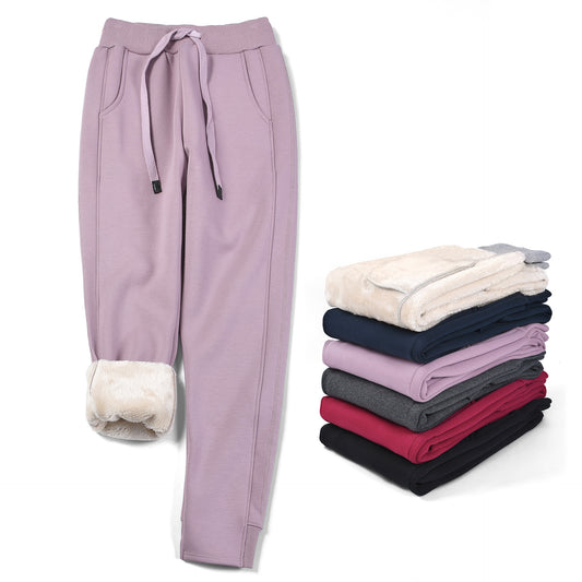 Amazon Products Plus Velvet Padded Sports Pants Women&#039;s High-waist Loose-fitting Feet Warm Autumn And Winter Lamb Wool