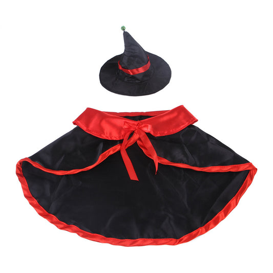 Amazon New Halloween Cloak Set Pet Dog Cloak Cat Cloak Hat Set Decorations