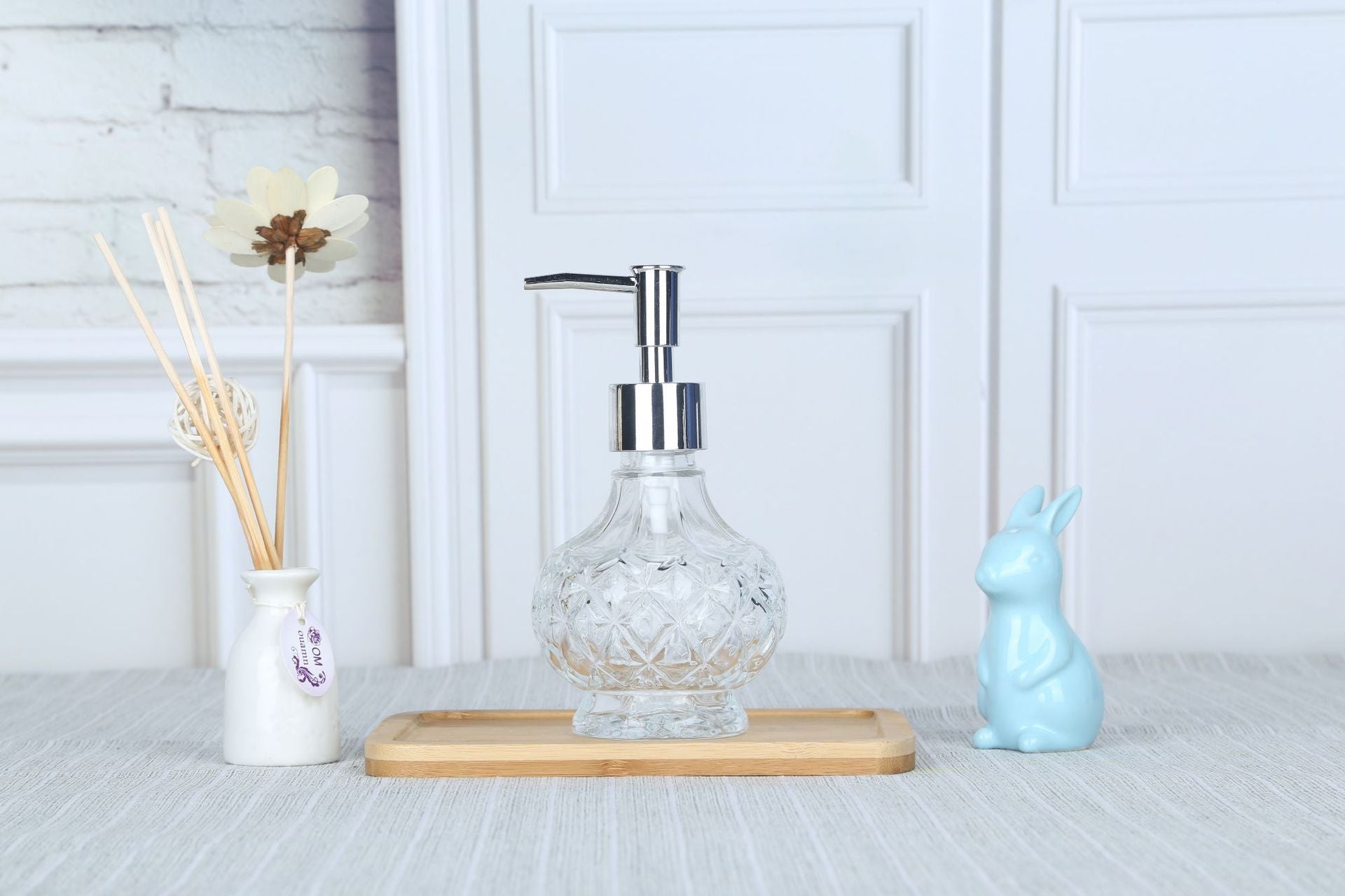 Hand Sanitizer Bottle Glass Bathroom Countertop Press Lotion Sub-bottling Shampoo Shower Gel Soap Liquid Bottle Kitchen